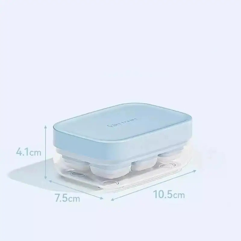 6-Cavity Silicone Ice Cube Tray – Easy Press Release DIY Mold Ice Cube Tray Axl Blue