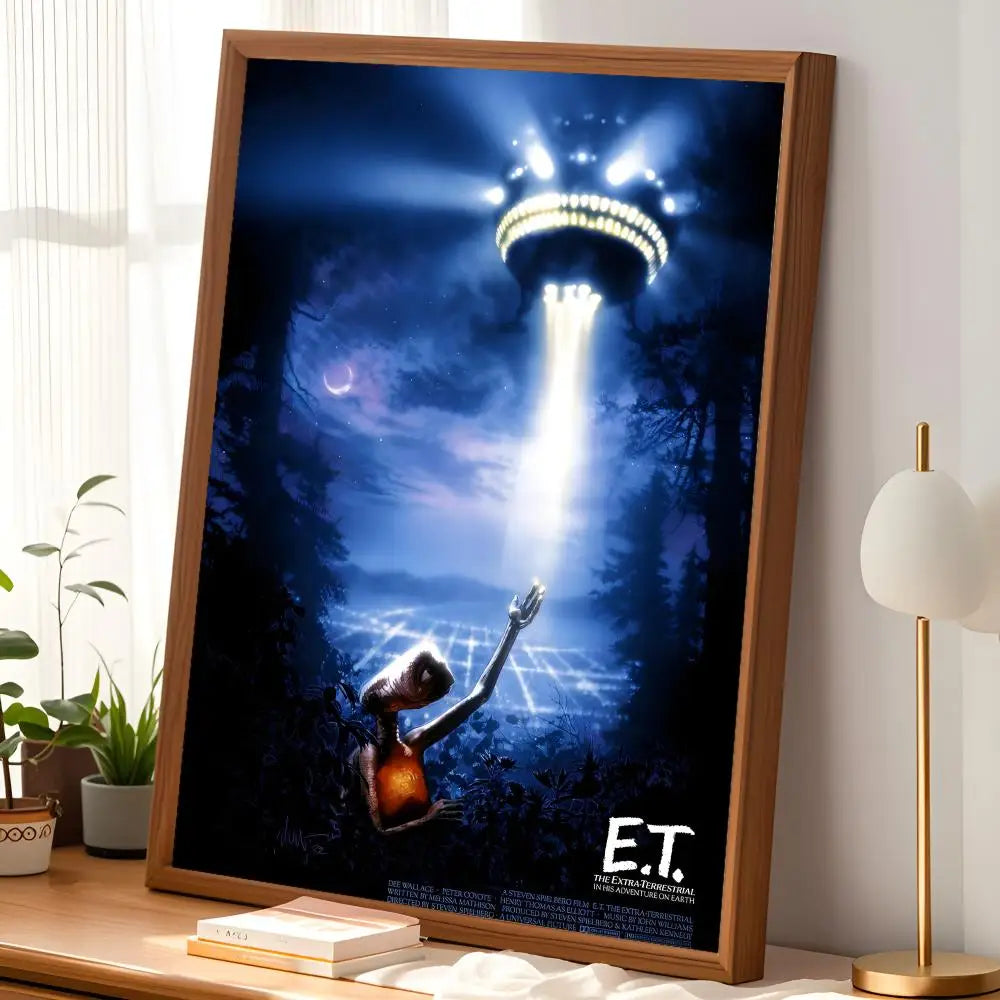 E.T. Movie Poster Self-Stick HD PVC Waterproof Wall Art Movie Wall Poster Axl