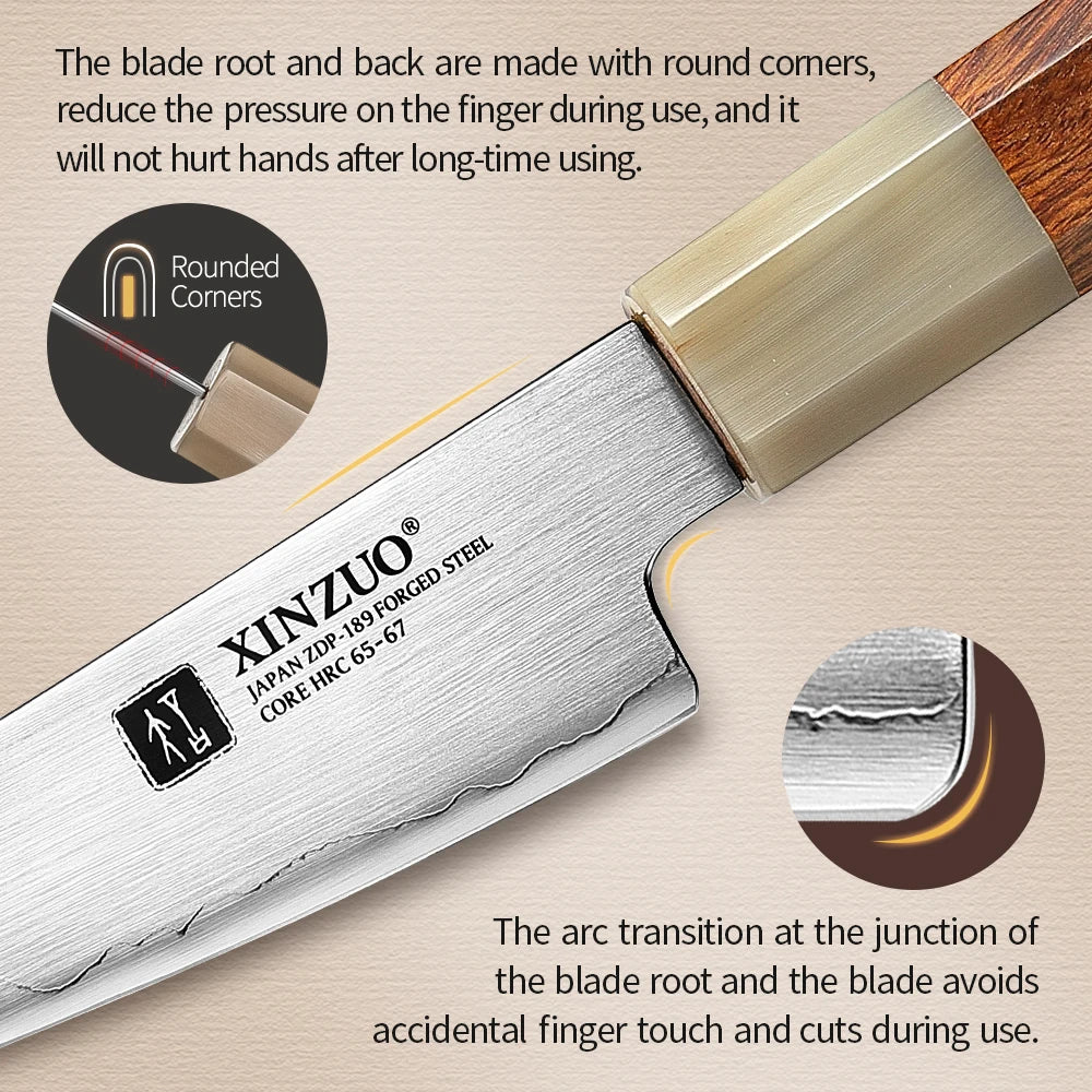 XINZUO 4.3" Paring Knife ZDP-189 Steel & Desert Ironwood Handle Paring Knife Axl