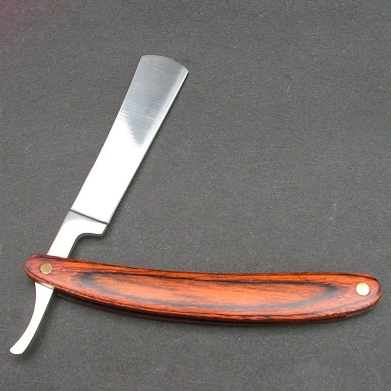 Vintage Folding Straight Razor – Wood Handle Stainless Steel Straight Razor Axl