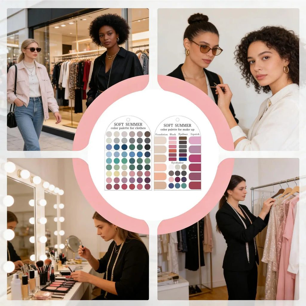Soft Summer Color Palette Cards – Seasonal Style & Makeup Guide Color Analysis Card Axl
