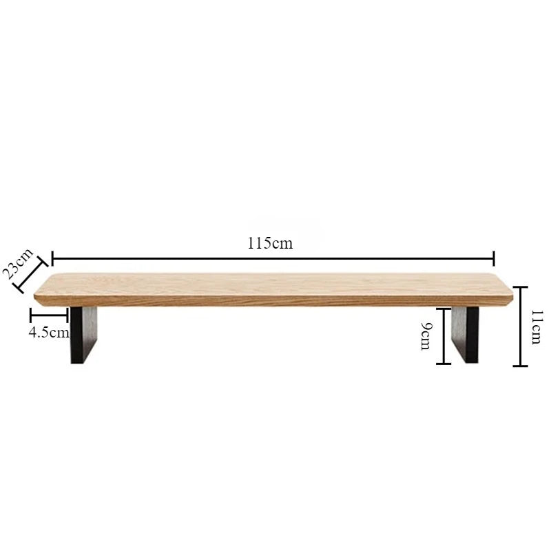 Solid Ash Wood Monitor Riser & Desktop Storage Rack Monitor Riser Rack Axl Wood Color-115CM