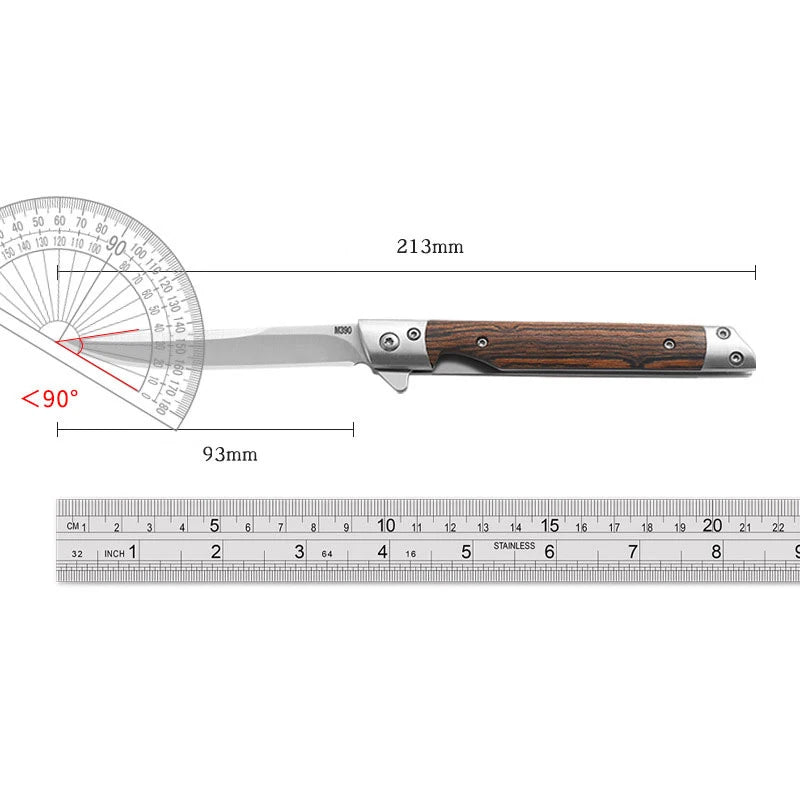 EDC Folding Pocket Knife – Stainless Steel & Wood Handle Folding Pocket Knife Axl
