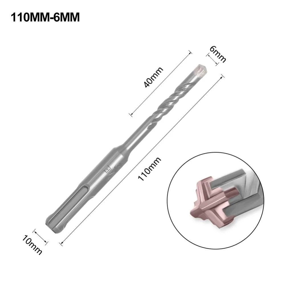 SDS Plus Drill Bit 4 Cutter Cross Tip – Concrete & Masonry Masonry Drill Bit Axl 6x110mm