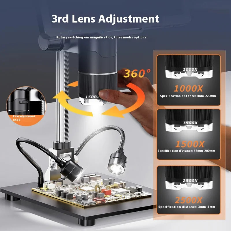 10.1-Inch Digital Microscope 500X – PCBA & Biology Inspection Digital Microscope Axl