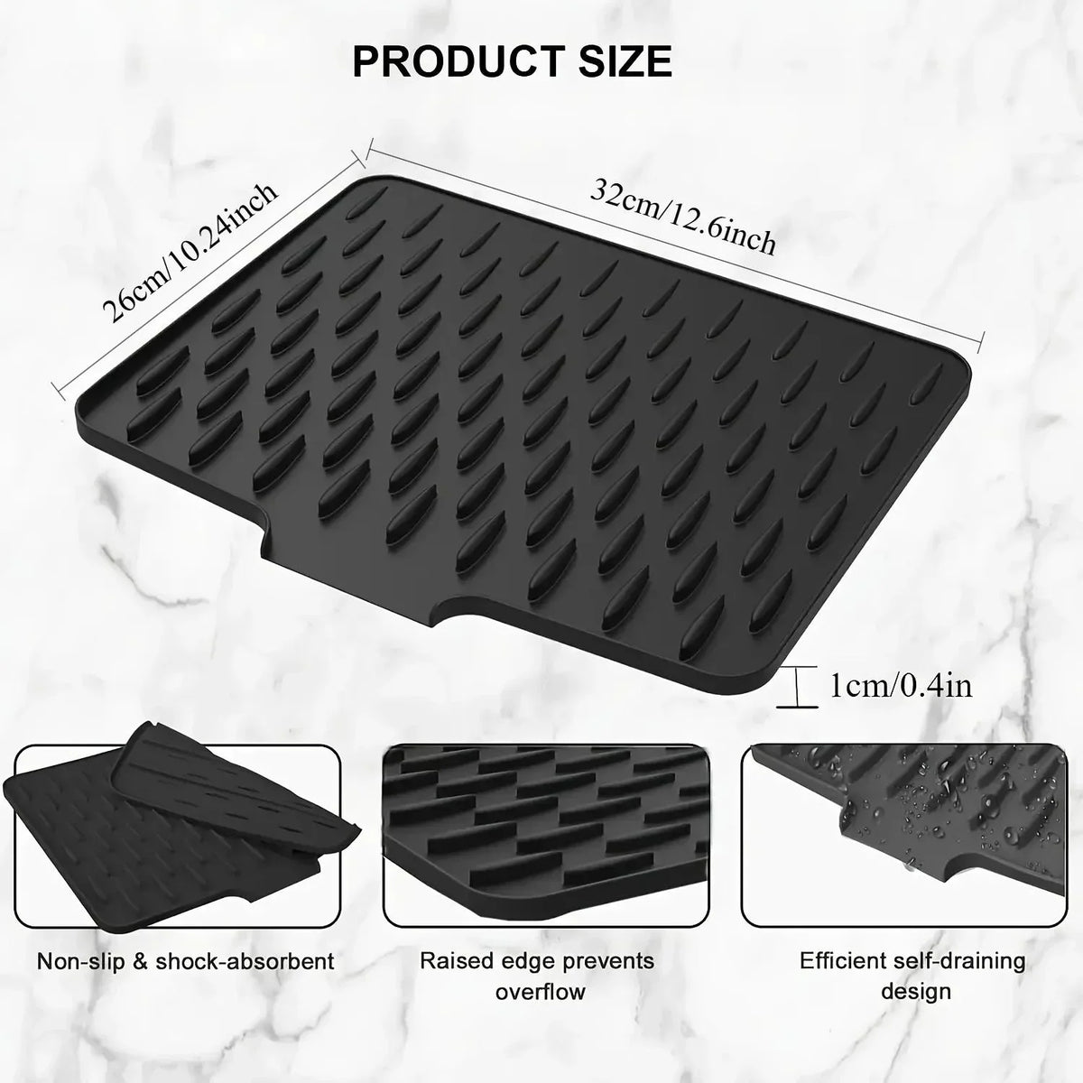 Silicone Kitchen Drain Mat – Sink, Countertop & Fridge Silicone Drain Mat Axl