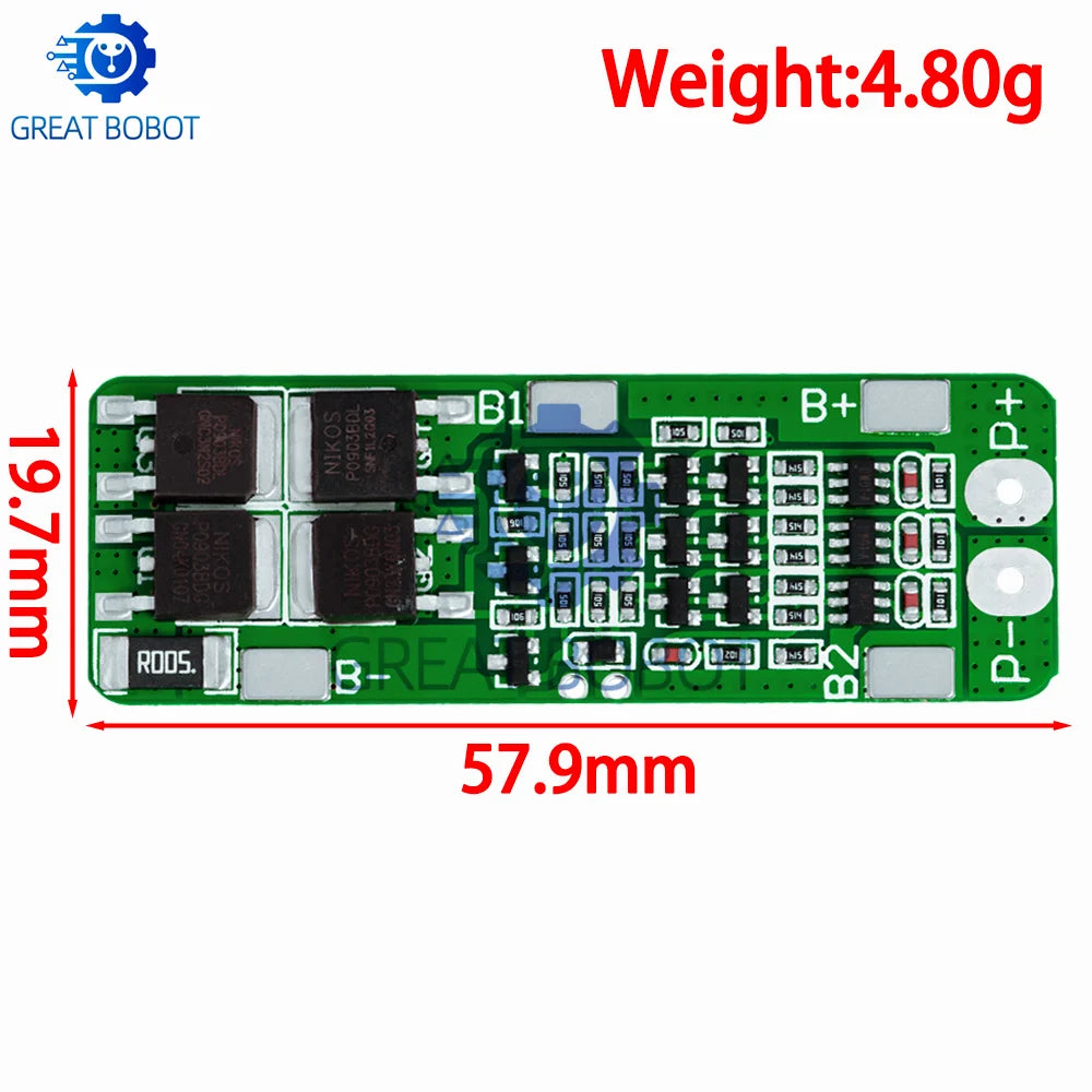 3S 15A BMS Protection Board for 18650 Li-ion Battery 12.6V BMS Protection Board Axl