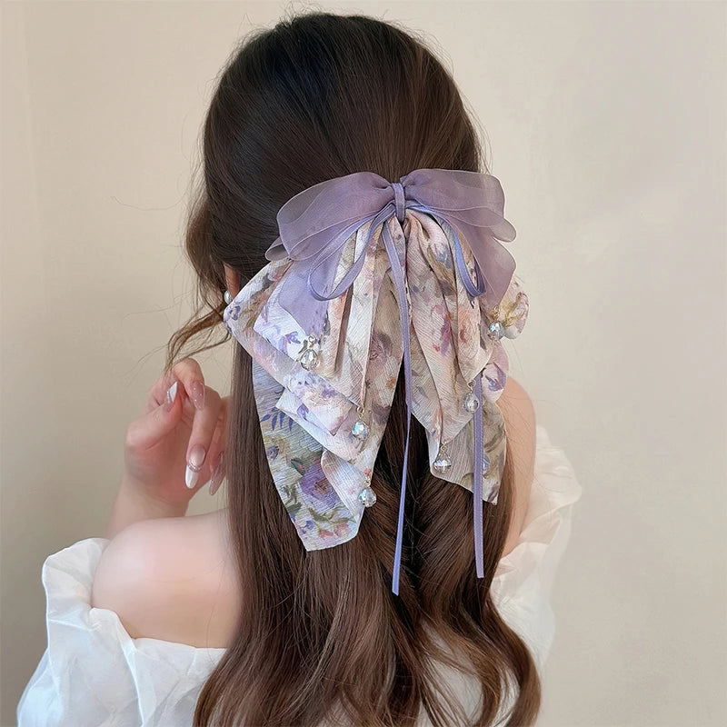 Floral Bow Bead Shark Clip – French Elegant Hair Claw Hair Claw Clip Axl