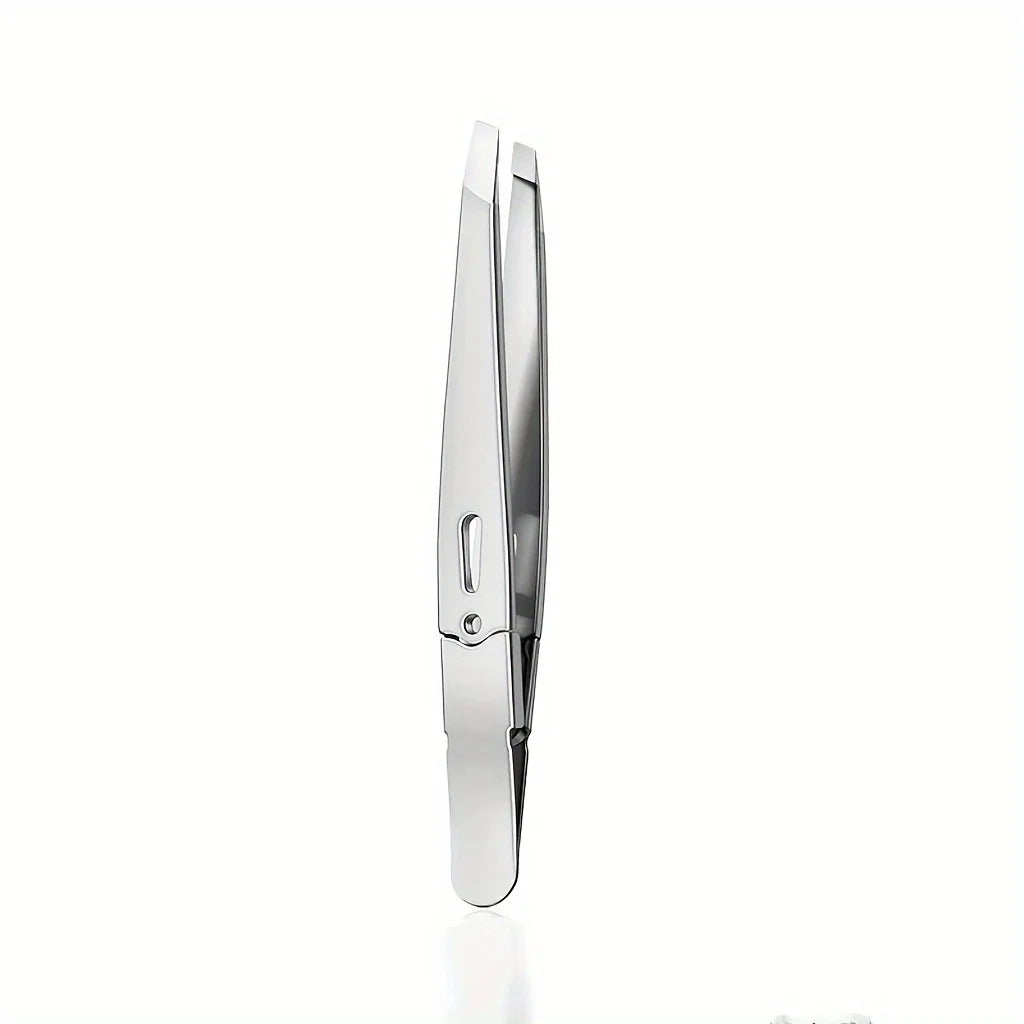 Precision Stainless Steel Eyebrow Tweezers | Beauty Essential Eyebrow Tweezers Axl Silvery-1pc