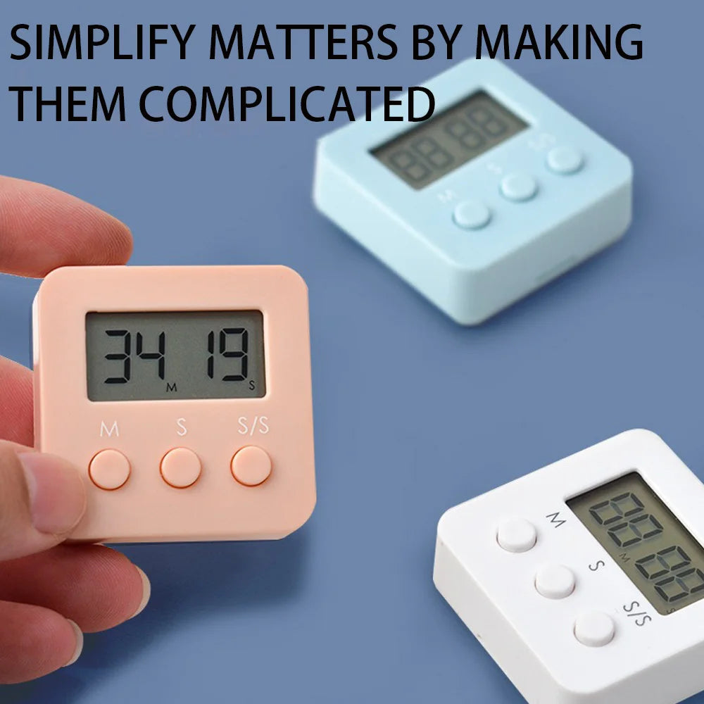 Digital LCD Kitchen Timer – Mute & Loud Alarm, 24-Hour Clock Digital Kitchen Timer Axl