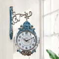 Double-Sided Silent Wall Clock – Large Minimalist Luxury Decor Decorative Wall Clock Axl Small-Blue