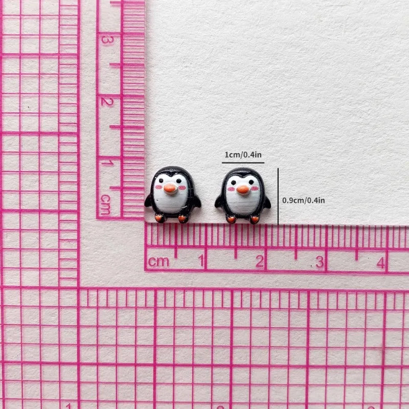 50 Pcs Mini Resin Penguin Flatback Figurines – Nail & DIY Craft Craft Embellishments Axl Black
