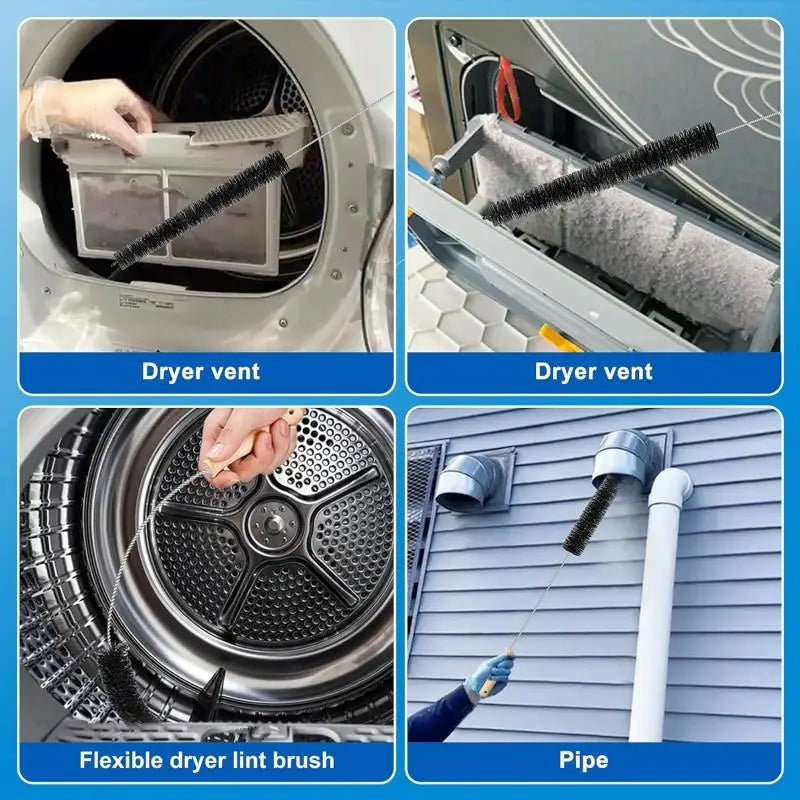 2-Pack 3-in-1 Dryer Vent Cleaner Kit – Lint & Crevice Brushes Dryer Vent Brush Kit Axl