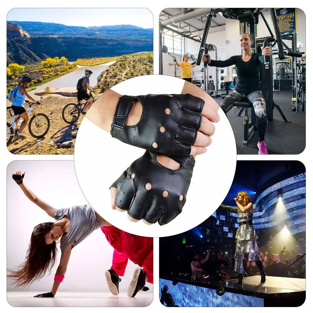 Punk Fingerless Gloves – Gothic Cosplay & Dance Accessory Fingerless Gloves Axl