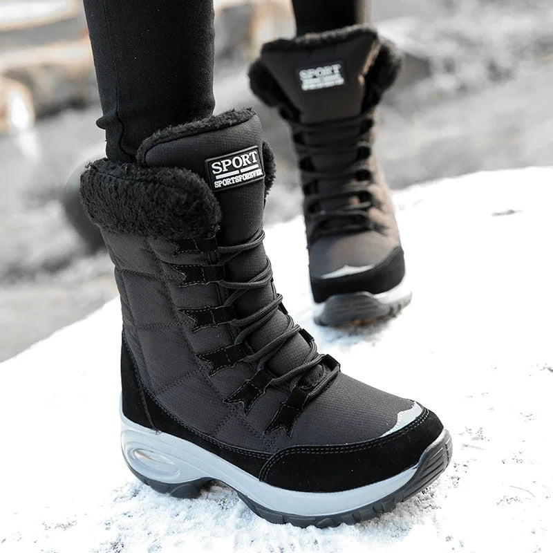 Women's Winter Platform Snow Boots – Waterproof Fur-Lined Women's Snow Boots Axl