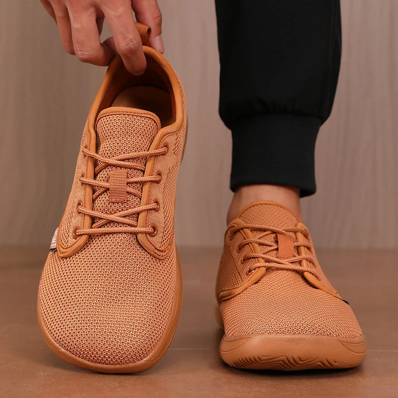 ZULIWAGN Wide Toe Barefoot Walking Shoes – Breathable Mesh Walking Shoes Axl Khaki 40
