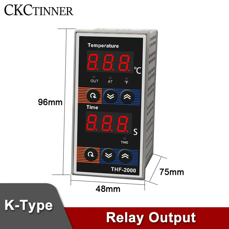THF-2000 PID Temperature & Time Controller K-Type SSR Relay PID Temperature Controller Axl Relay output-V