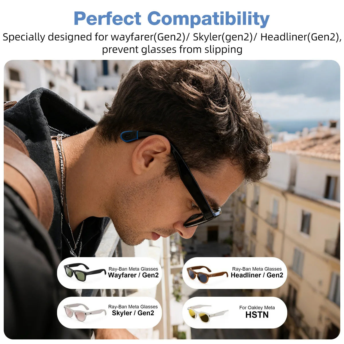 Anti-Slip Silicone Ear Grips for Ray-Ban Meta Smart Glasses Eyeglass Ear Grips Axl