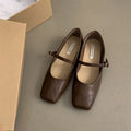 Women's Square Toe Mary Jane Flats – Party & Wedding Shoes Mary Jane Flats Axl 38 Brown
