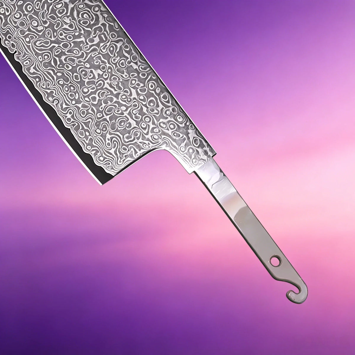 Hand Forged Damascus Steel Cleaver Blade – DIY No Handle Damascus Knife Blade Axl
