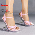 Women's Clear Wedge Platform Sandals – 11cm High Heel Party Wedge Platform Sandals Axl Heel 11cm-2 37
