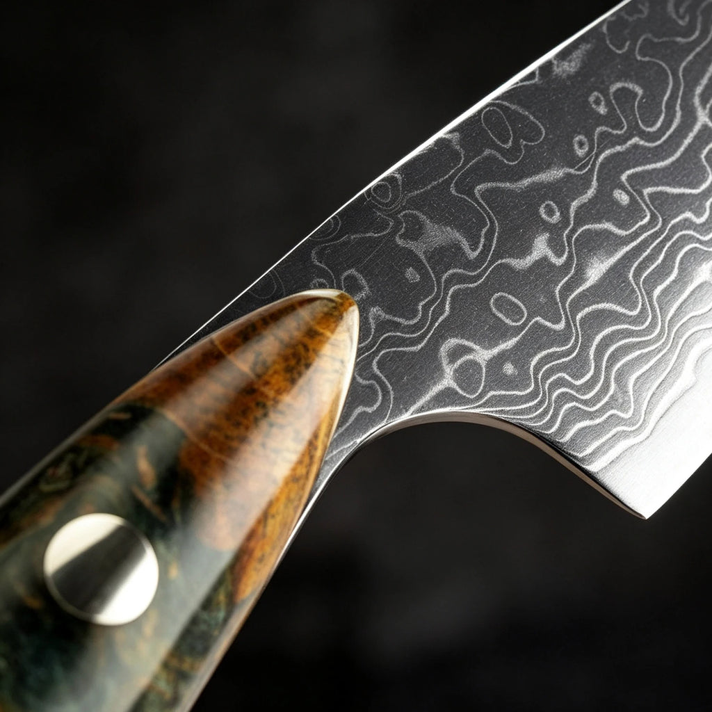 XITUO Damascus Steel Steak Knife Set – Non-Serrated Full Tang Steak Knife Set Axl