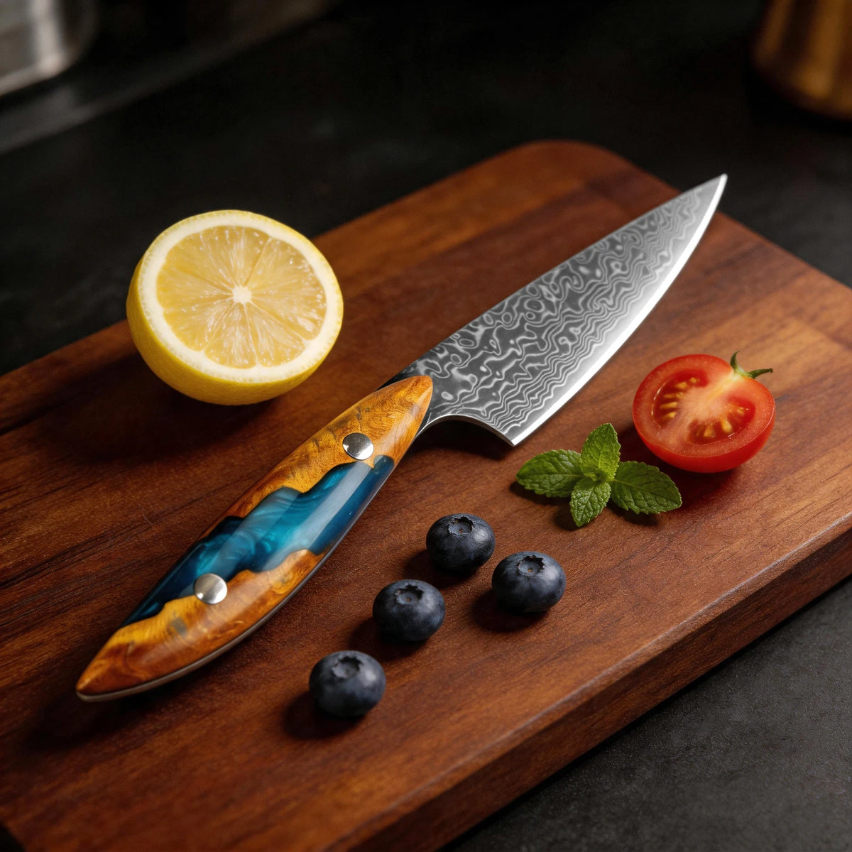 XITUO 3.5" Damascus Paring Knife – Japanese Steel Fruit Carving Damascus Paring Knife Axl