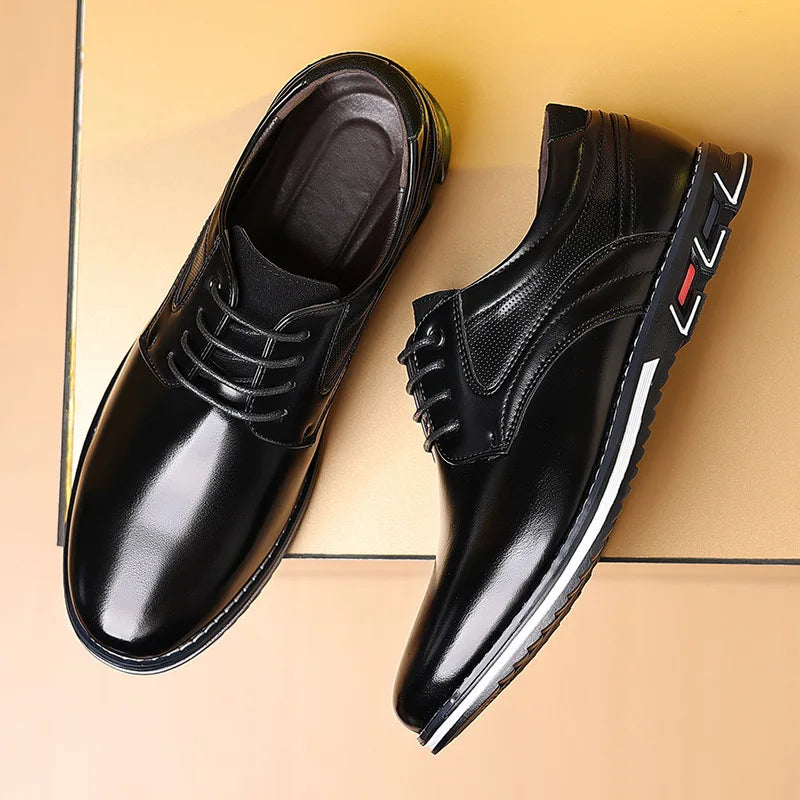 Men's Business Leather Loafers – Breathable Dress Shoes Men's Dress Loafers Axl Black 39