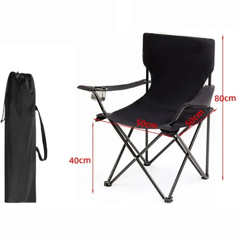 Portable Foldable Camping Lounge Chair – Heavy-Duty Armchair Folding Outdoor Chair Axl