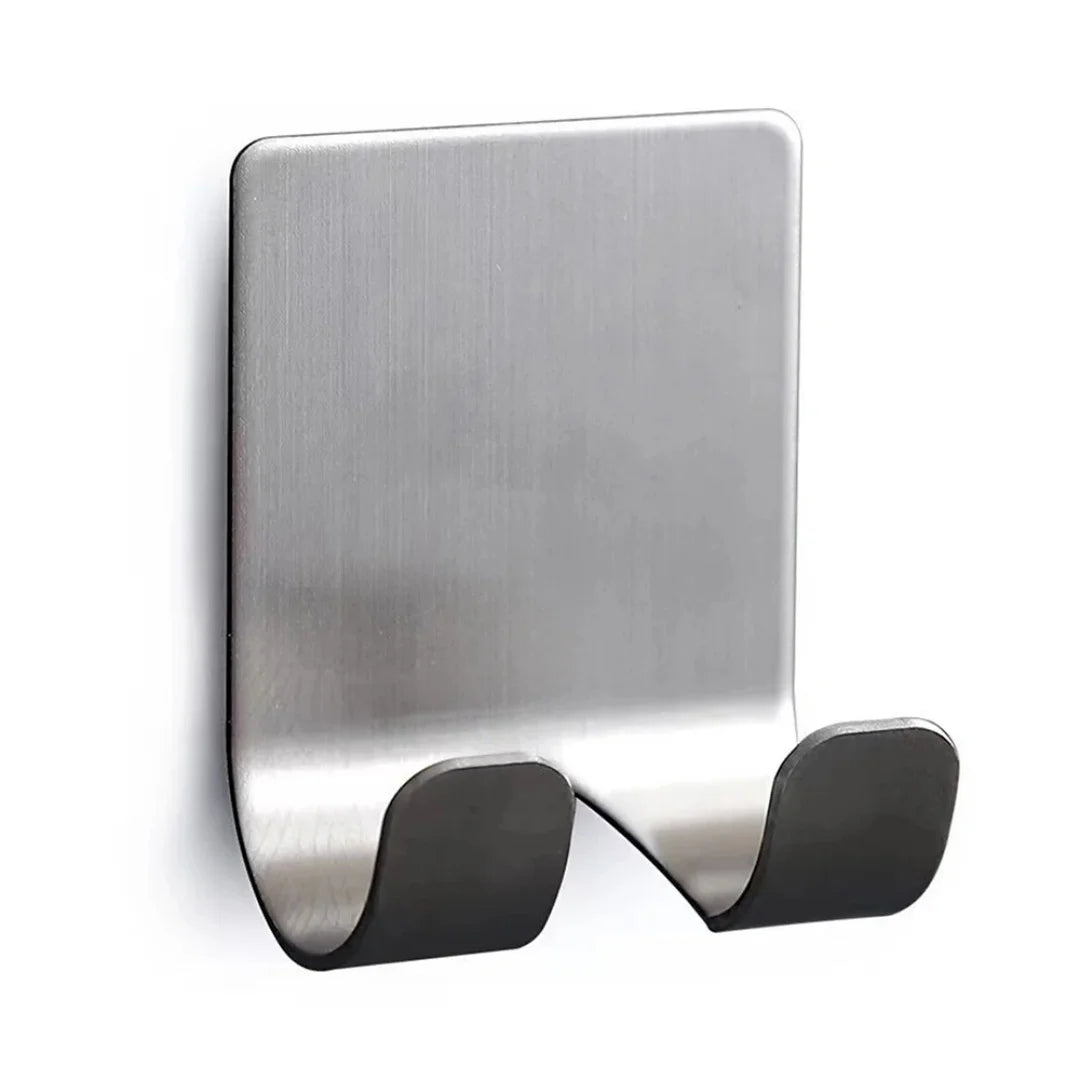 Stainless Steel Razor Holder – Punch-Free Adhesive Wall Hook Razor Wall Holder Axl Silver 2pcs