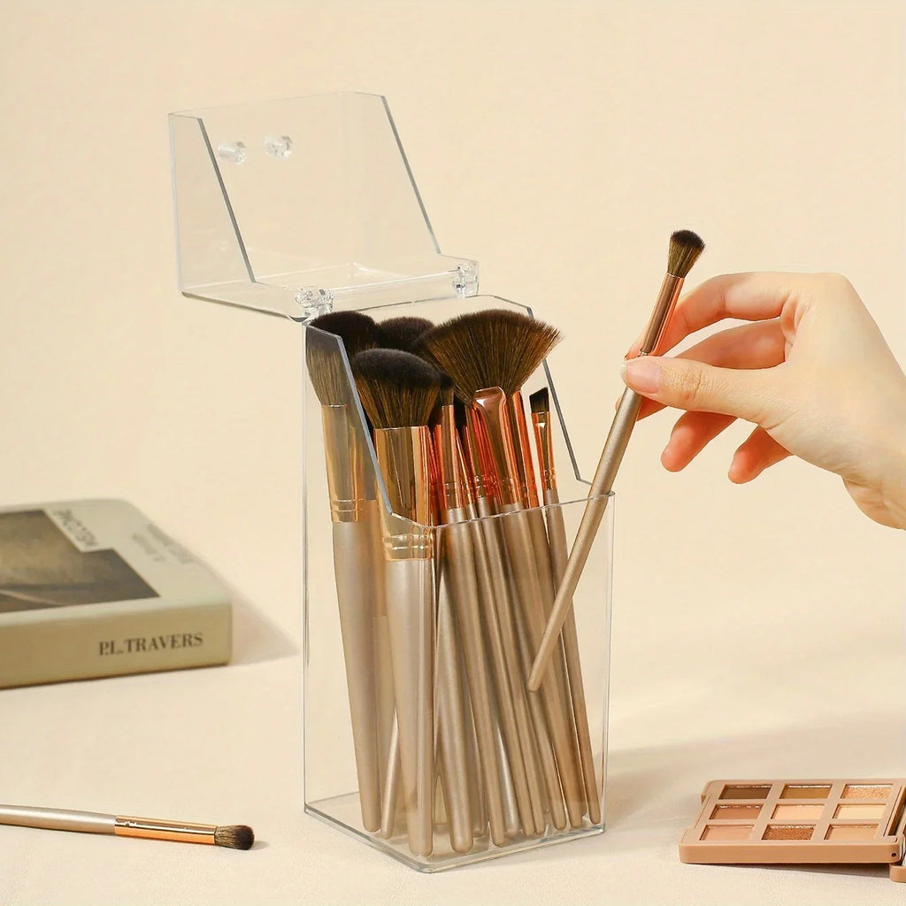 Clear Acrylic Makeup Brush Organizer – Large Capacity Storage Makeup Brush Organizer Axl