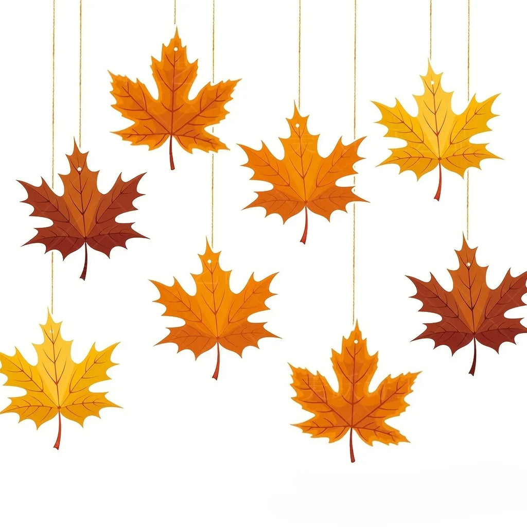 Autumn Maple Leaf Garland – Rustic Paper Hanging Decorations Seasonal Garland Decor Axl