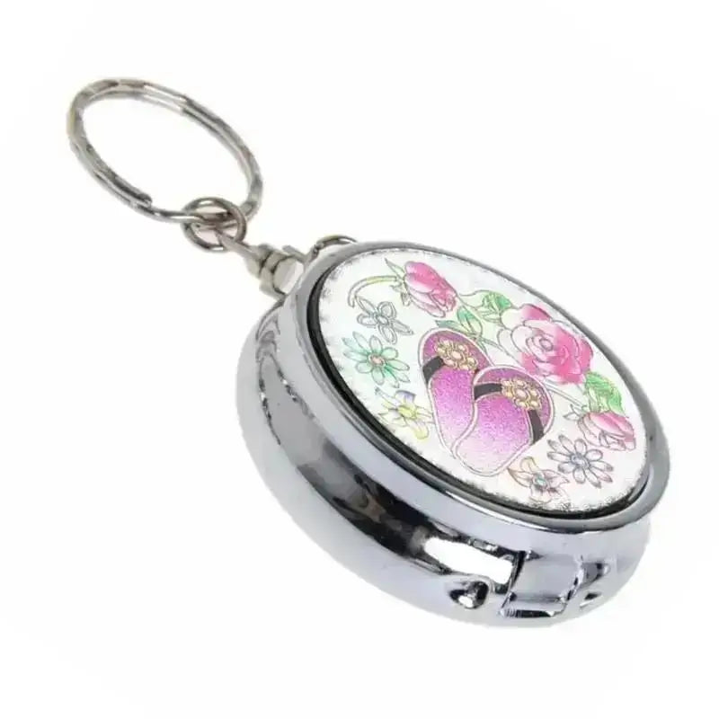 Portable Pocket Ashtray with Keychain – Round Zinc Alloy Pocket Ashtray Axl