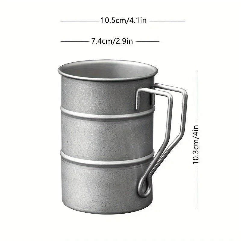 Retro Stainless Steel Camping Mug – Vintage 360ml & 500ml Cup Stainless Steel Mug Axl