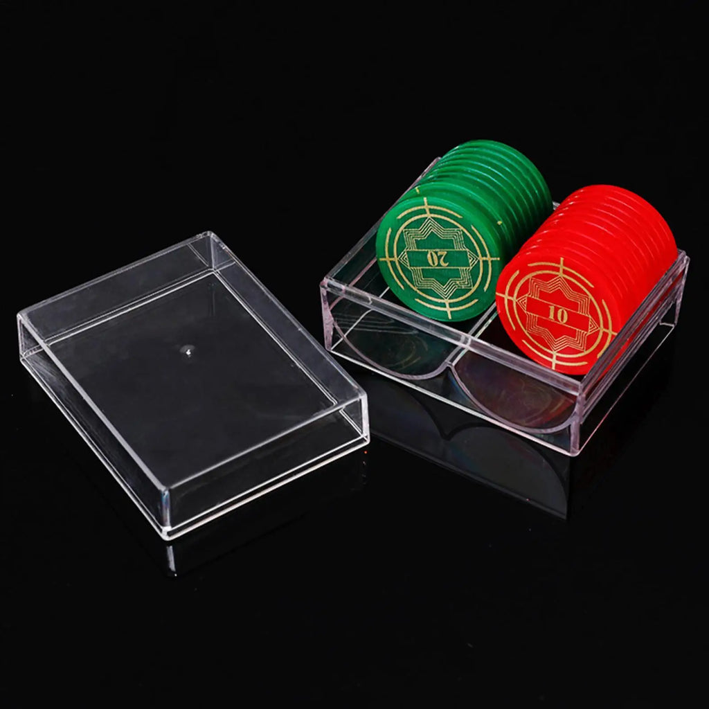 Acrylic Poker Chip Tray – 2-Slot Carrier Holds 40 Chips Poker Chip Tray Axl