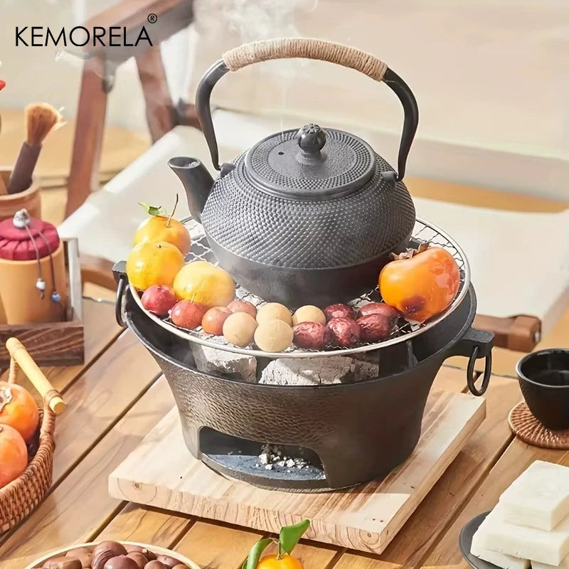 KEMORELA Cast Iron Charcoal Stove – Portable BBQ Grill Charcoal BBQ Grill Axl