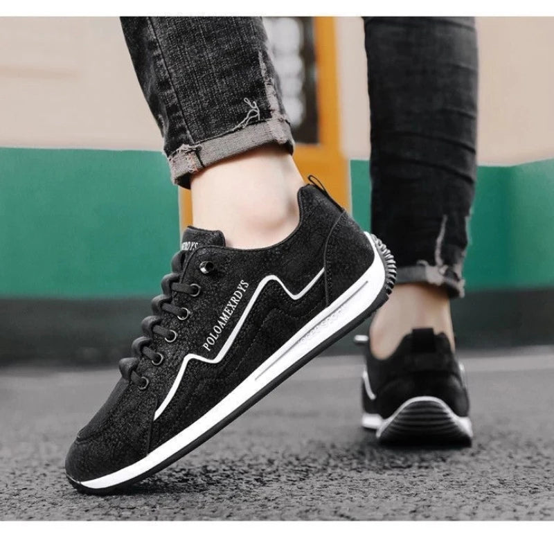 Men's Leather Athletic Sneakers – Lightweight Breathable Running Shoes Men's Athletic Sneakers Axl
