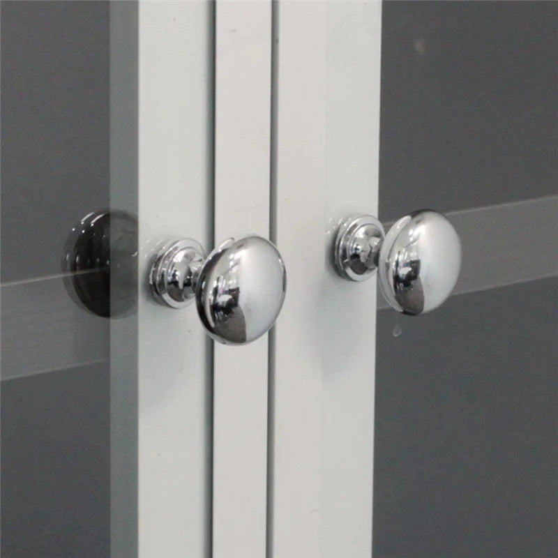 Chrome Round Cabinet Knobs – Silver Metal Door & Drawer Handles Cabinet Knobs Axl