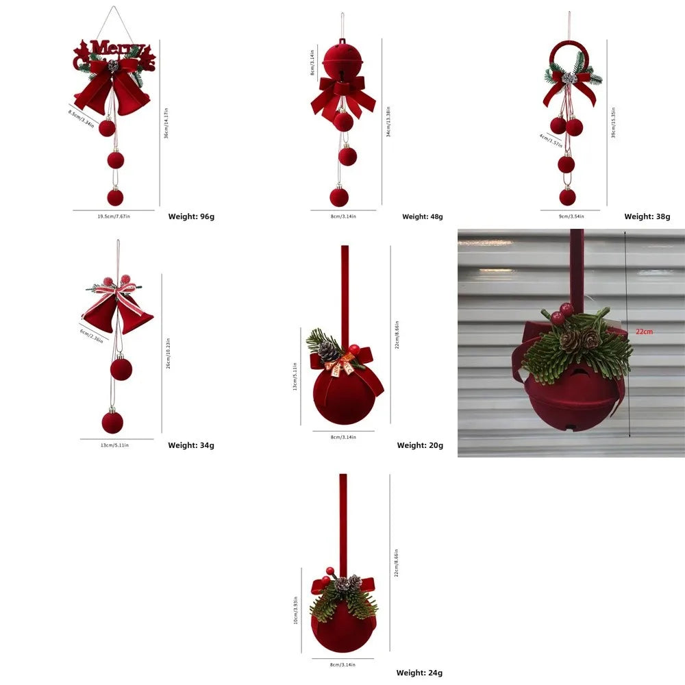 Flocked Velvet Christmas Bell Ornament | Reusable Xmas Tree Pendant Christmas Ornament Axl