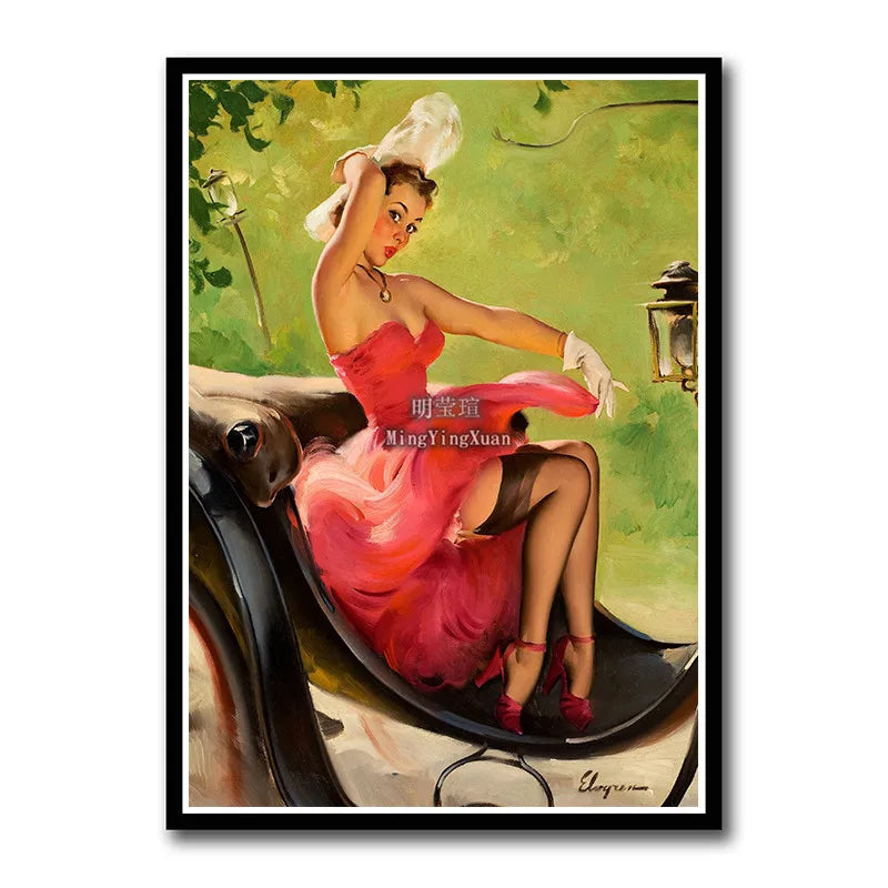 WWII Retro Girl Movie Poster – Vintage Wall Art Home Decor Retro Wall Poster Axl 1 42x30cm
