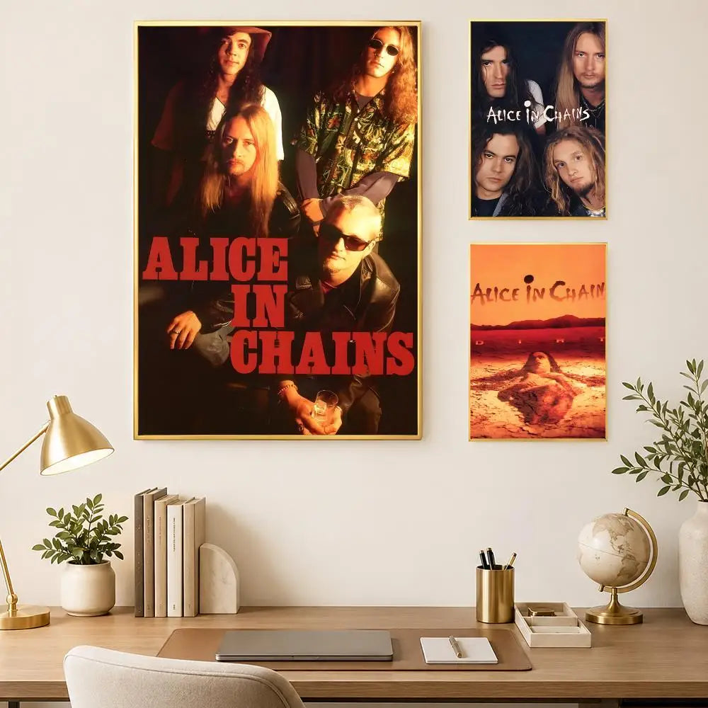 Alice in Chains Wall Poster – Self-Stick HD Waterproof Art Music Wall Poster Axl