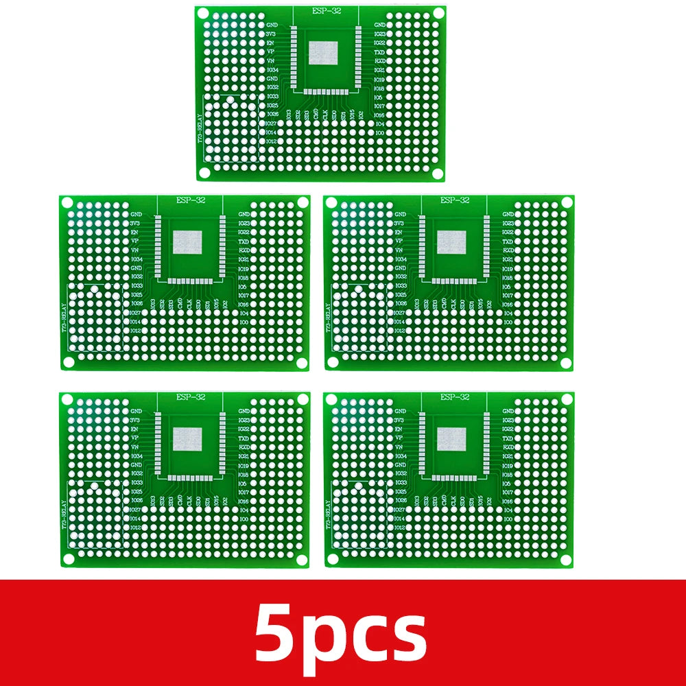 50x70mm Double-Sided Protoshield Breadboard for ESP8266 & ESP32 Protoshield Breadboard Axl 5PCS