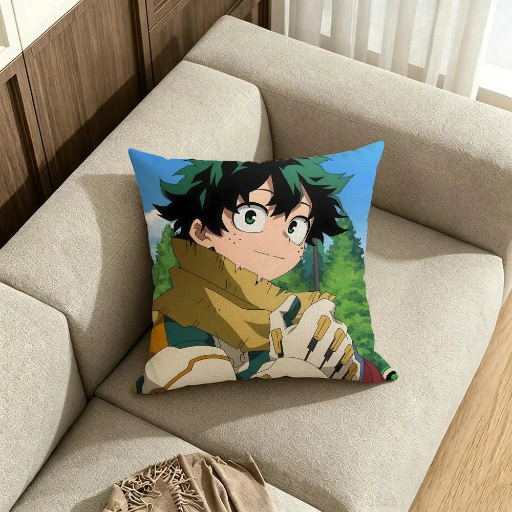Anime Izuku Midoriya Linen Cushion Cover | Sofa & Bedroom Decor Decorative Cushion Cover Axl