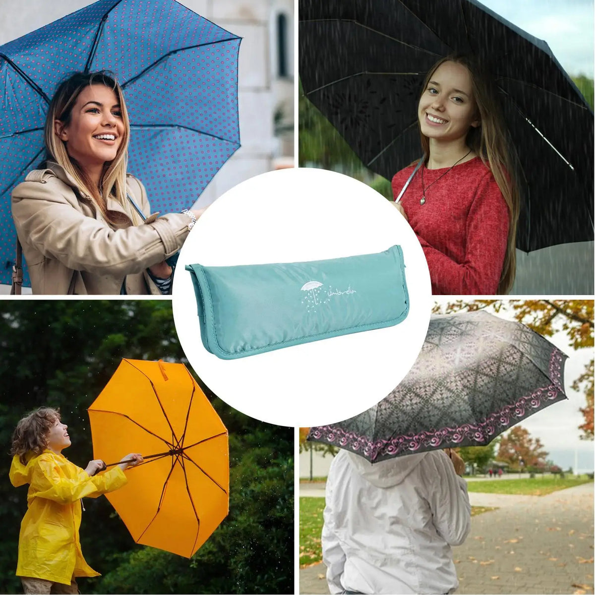 Absorbent Wet Umbrella Bag – Portable Folding Storage Sleeve Umbrella Storage Bag Axl