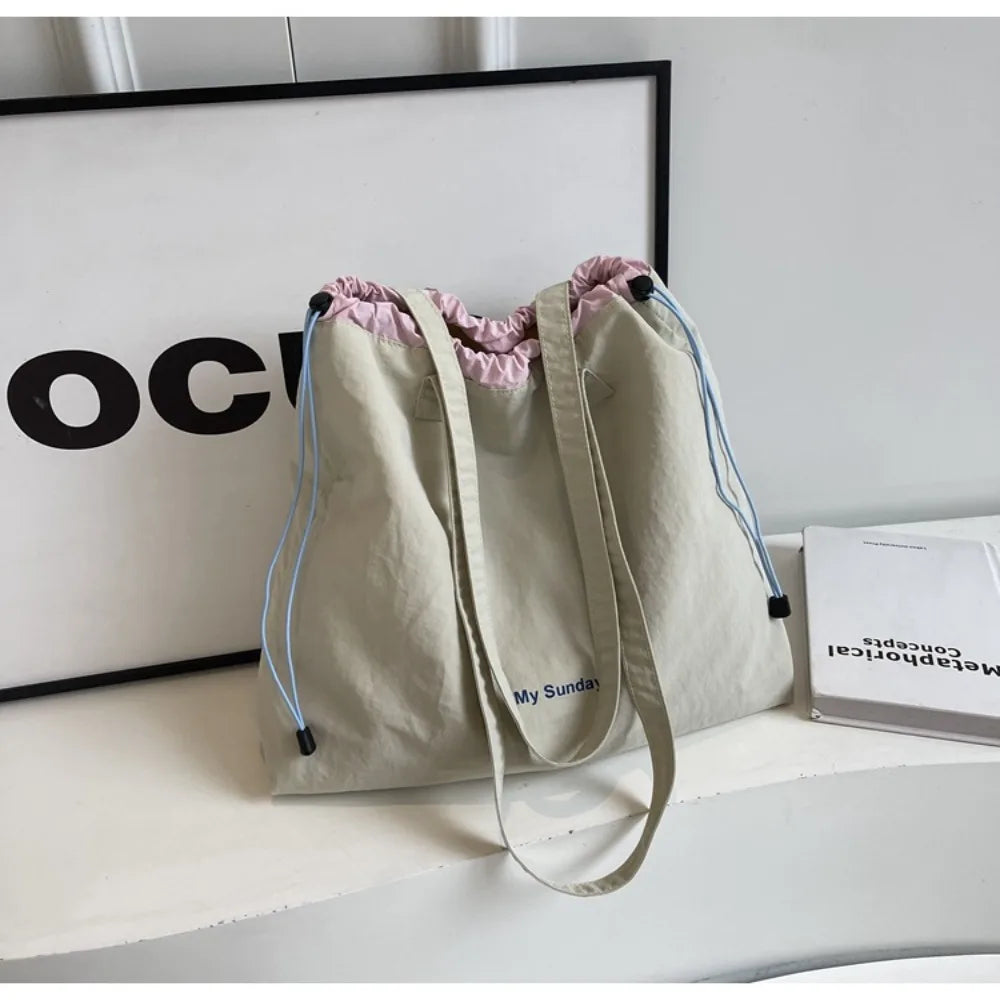 Large Canvas Shoulder Tote Bag – Women's School & Office Bag Canvas Shoulder Tote Axl Beige
