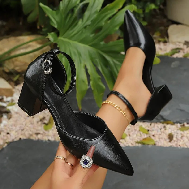 Women's Pointed Toe High Heel Buckle Sandals | Party Pumps High Heel Sandals Axl