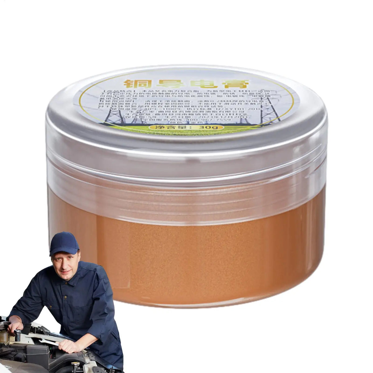 30g Copper Conductive Grease | High-Temp Electrical Paste Conductive Grease Paste Axl