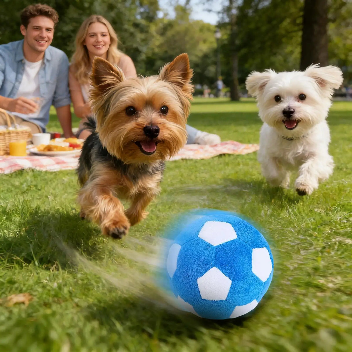 Plush Squeaky Soccer Ball Dog Toy – Indoor & Outdoor Play Squeaky Dog Toy Axl