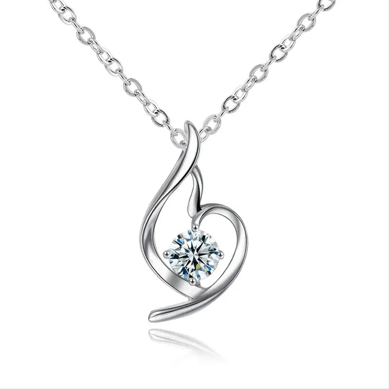 Huitan Cubic Zirconia Pendant Necklace – Women's Wedding Jewelry Pendant Necklace Axl