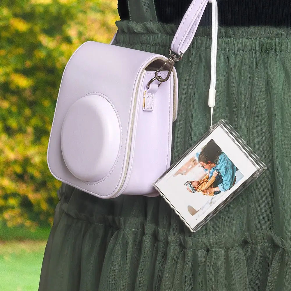 Clear Instax Mini Photo Storage Box with Strap | 3-Inch Case Photo Storage Case Axl